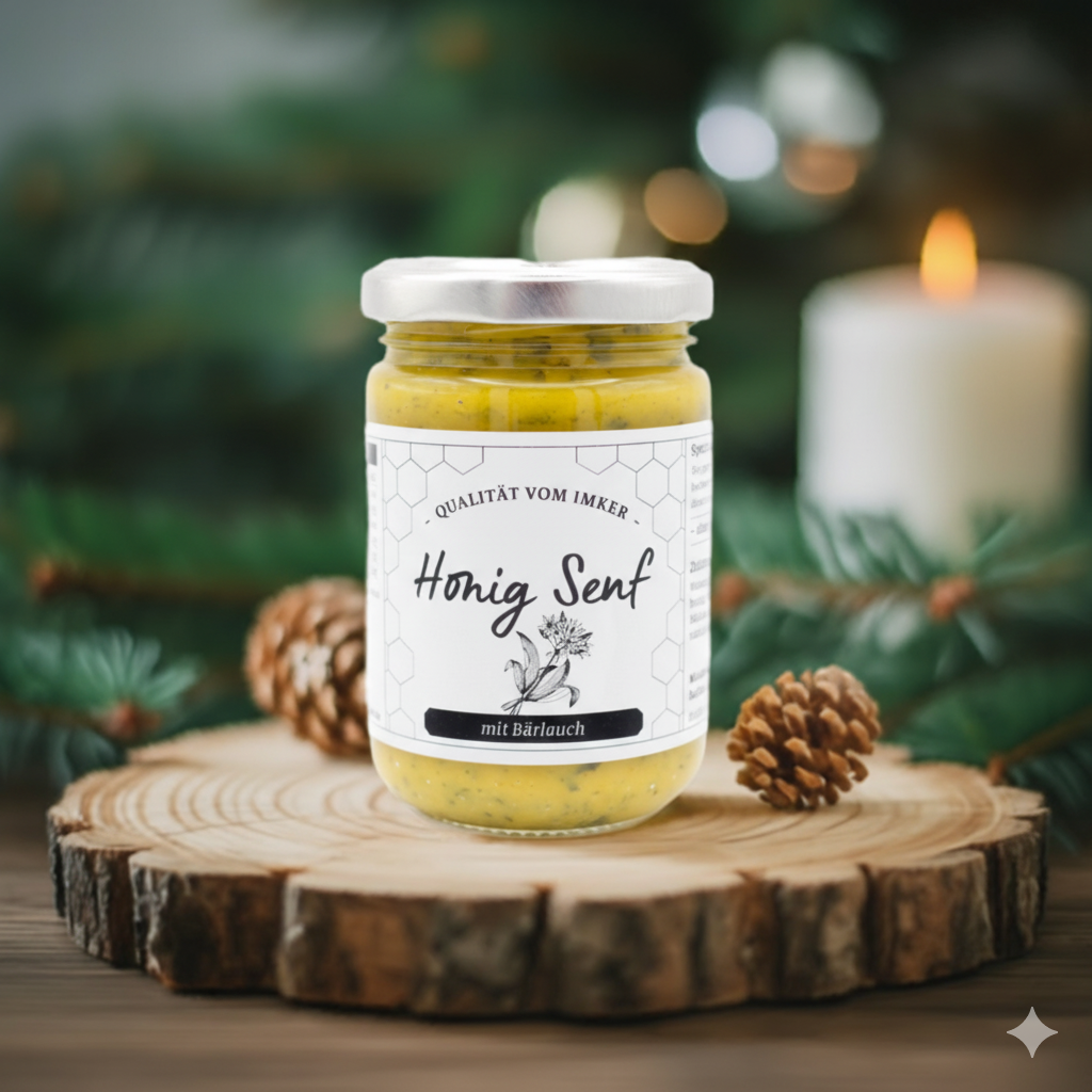 Honig-Senf-Set: Kulinarisches Geschenk für Feinschmecker – 4x 160 Gramm