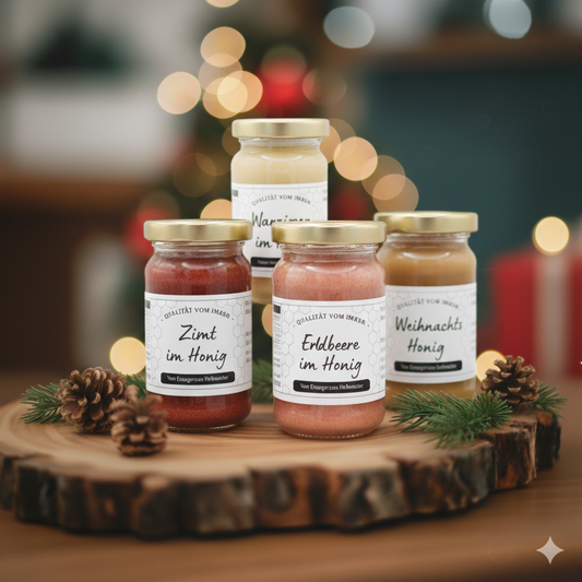 Festlicher Honigzauber: Weihnachts-Set für Genießer 4x 120 Gramm