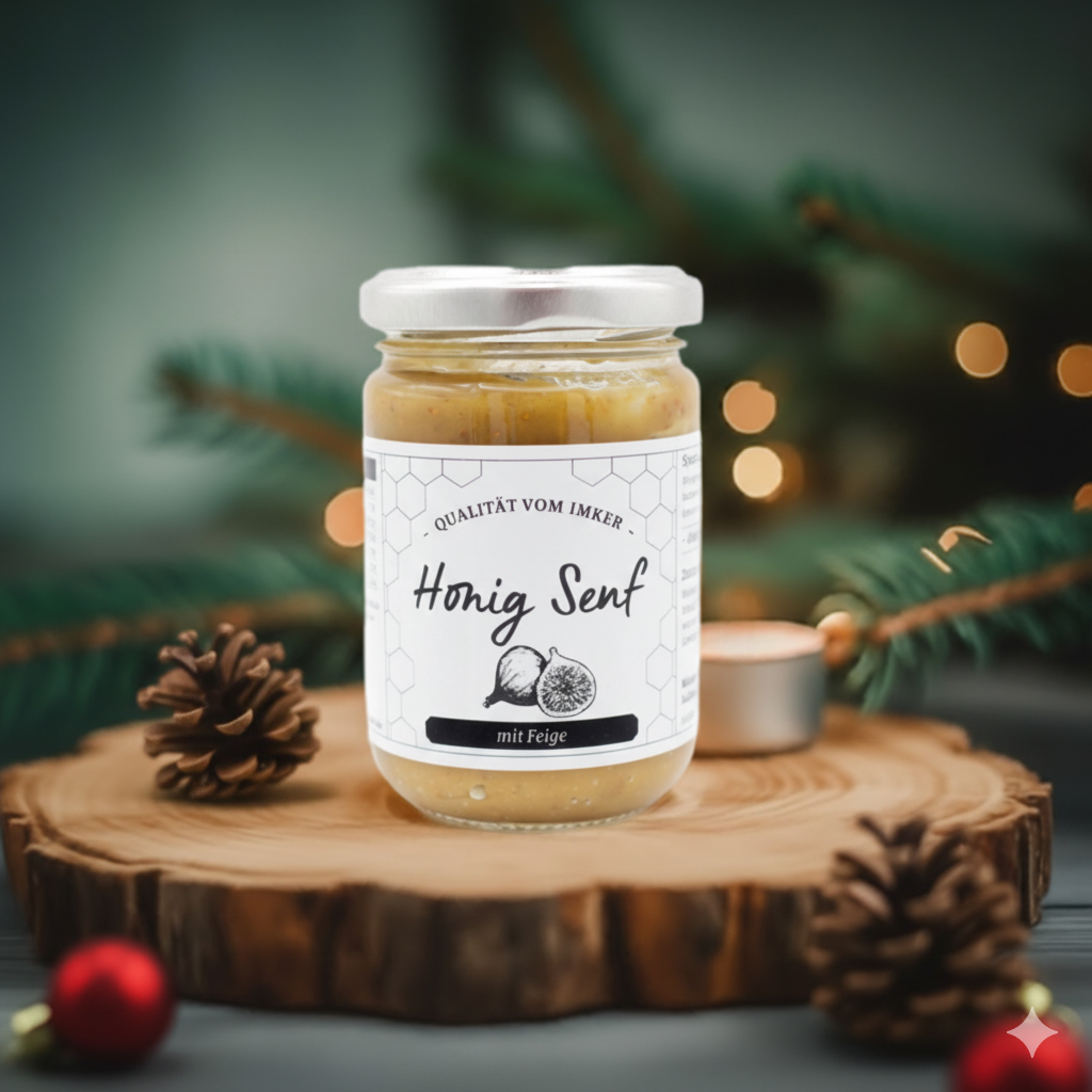 Honig-Senf-Set: Kulinarisches Geschenk für Feinschmecker – 4x 160 Gramm